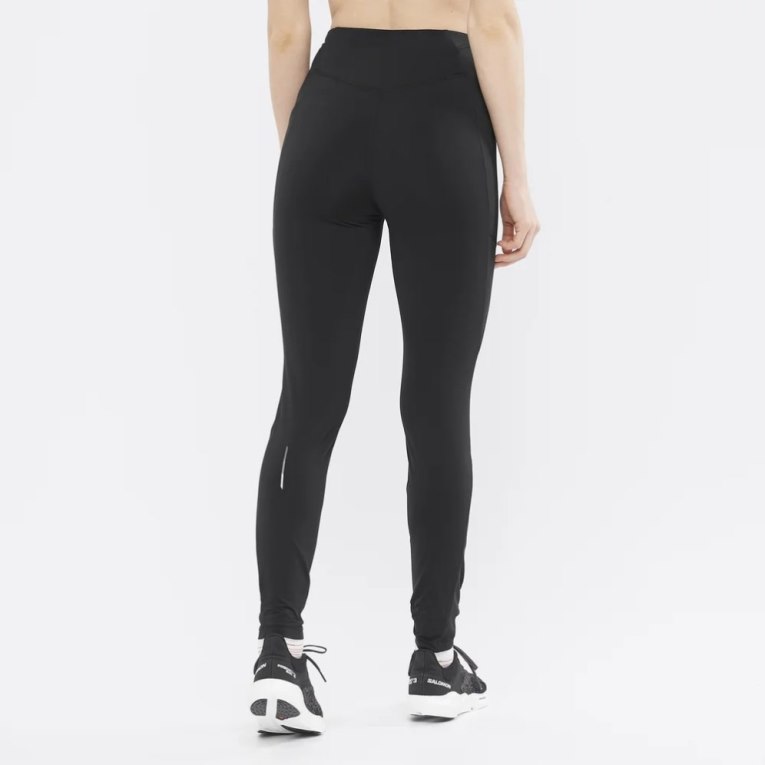 Black Salomon Cross Warm 28'' Women's Running Tights | IE SA5430